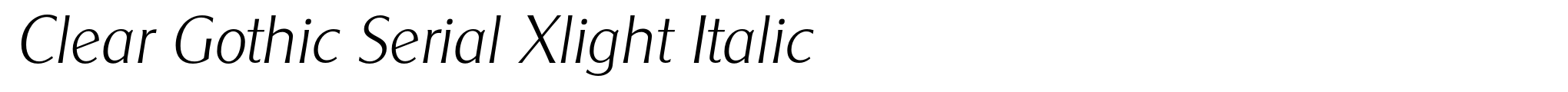 Clear Gothic Serial Xlight Italic image